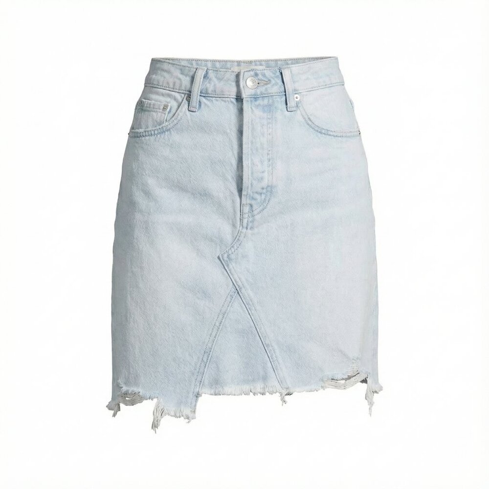 Free People Going Rogue Denim Skirt Blue